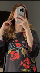 Rose Black (Stitched 2 Pcs)