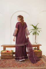 Opal Purple (Stitched 3 Pcs)