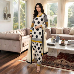 Polka Dot Farshi-Shalwar (Stitched 3 Pcs)