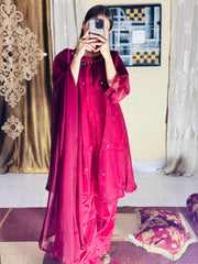 Mahnoor Maroon (Stitched 3 Pcs)